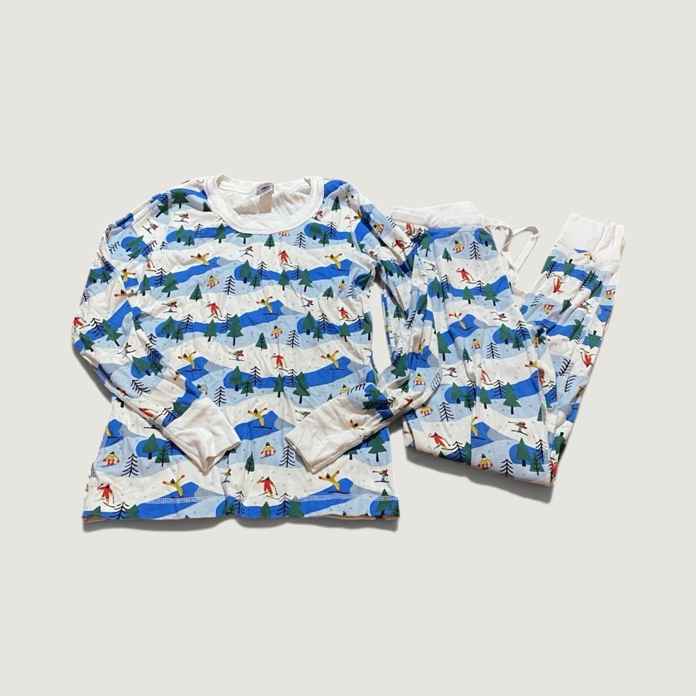 Hanna Andersson Pajamas Women's Holiday Blue Ski Christmas Family Matching Small